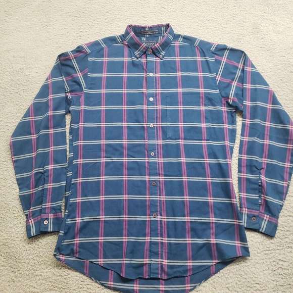 Levi's Shirt Mens Medium Blue Big E Vintage Plaid Classic 80s Long Sleeve Casual - Picture 1 of 11